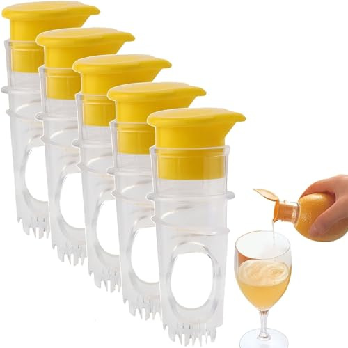 5 Pezzi Di Spremilimoni Manuale, Spremiagrumi Portatile con Tappo Vite e Filtro Integrato, Lemon Mini Squeezer, Spremiagrumi Manuale in Plastica, per uso Domestico, Campeggio e Picnic
