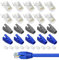 Knocery Connecteur RJ45 Cat7 Métalliques Blindés Prise Modulaire, RJ45 Câble Connecteur, Trou de Fil 1.3/1.5mm-Bleu-Noir, pour l'installation du Câble Ethernet, avec Fils et Capuchons