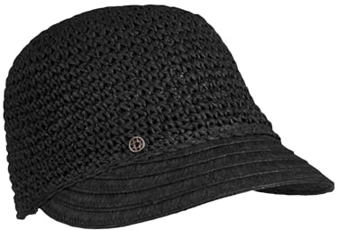 LOEVENICH atmungsaktive Damen Basecap aus Papier mit elastischem Innenband - biegsam und atmungsaktiv Schwarz