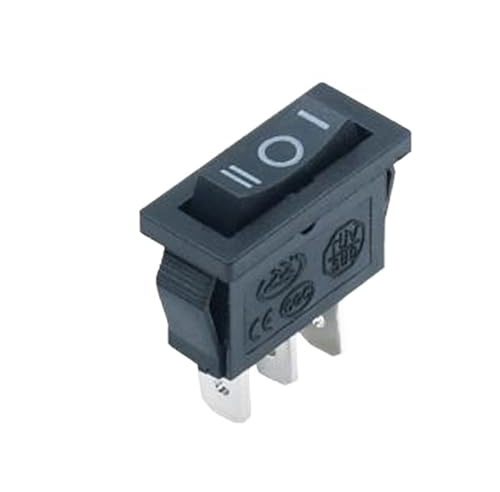 5 piezas KCD1-103 Interruptor de forma plana Interruptor basculante de 3 pines Interruptor de encendido/apagado/encendido de 3 posiciones Negro
