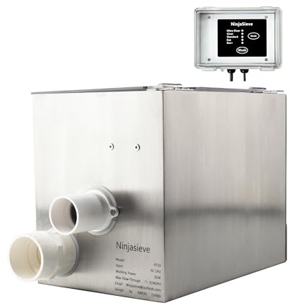 RhinoTuning RDF 4T10-2 - Filtro a tamburo rotante automatico per stagni Koi Tilapia, allevamento di pesci, acquario, idroponica, acquacoltura, acquaponica, con scatola di controllo mobile, filtro per