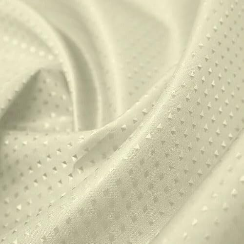 iPEAK Shower Curtains Heavy duty Mould Proof Mold-Resistant Water Repellent Washable Diamond Fabric Bathroom Curtain 180cm x 180cm (Cream)
