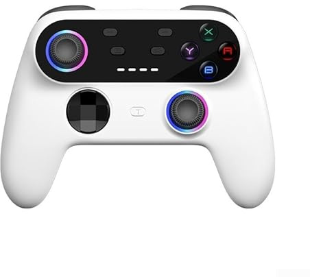 Manette sans fil pour Nintendo Switch, manette de jeu Bt programmable avec lumière RVB au design ergonomique pour manette de jeu Switch Pro (noir et blanc)