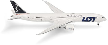 Herpa Modellflugzeug Lot Polish Airlines Boeing 787-9 Dreamliner Miniatur im Maßstab 1:500, Sammlerstück, Flugzeug Modell ohne Standfuß, Metall