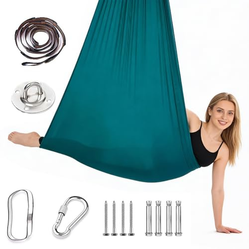 Aerial Yogatuch Premium – Hochwertiges Yoga-Schaukeltuch für Indoor & Outdoor, Therapieschaukel mit Verstärkten Nähten, Yogatuch zum Aufhängen, Yoga Hängematte, Swing für Entspannung und Fitness