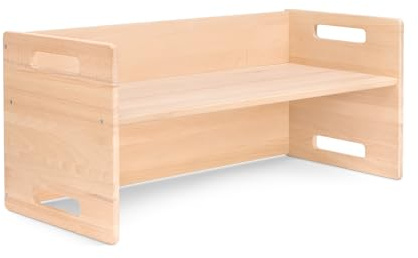 Ehrenkind® Wendebank Kinder, Montessori Sitzbank und Kindertisch 3in1, drehbar für Verschiedene Sitzhöhen, Kinderbank massiv, FSC® Buchenholz