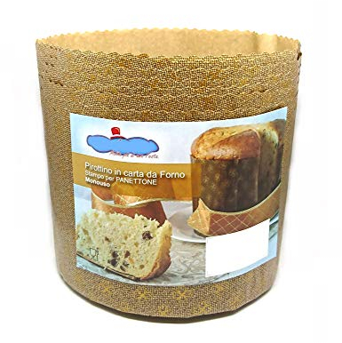 Dream' s Party 10x Stampo per PANETTONE 750 gr ALTO in Carta Forno Monouso - ideale per Panettoni, Panettone Gastronomico, Dolci Natalizi, Pan brioche, Pan dolce ecc. - 10 pezzi da 0,75 kg