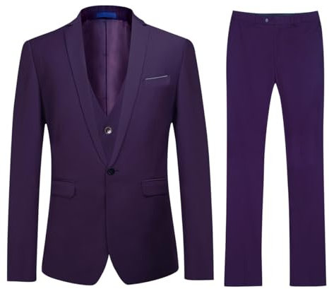 YOUTHUP Abiti da Uomo Elegante Completi 3 Pezzi Abito Slim Fit Blazer Panciotto Pantaloni