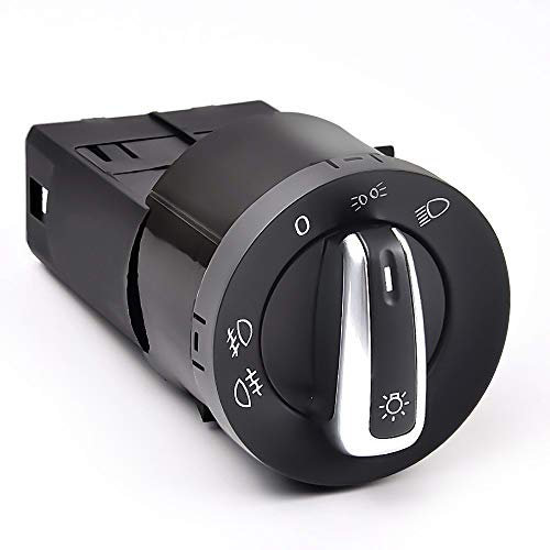OTUAYAUTO Interruttore Luci Auto per VW Golf 4, Interruttore di Controllo del Faro Manopola Placcatura Fendinebbia per Auto, Accessori di Ricambio 3BD941531A, 1C0941531A