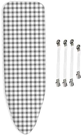 MKMKM Housse pour Table à Repasser Extra épaisse, résistante aux brulures et aux Taches, Repassage Rapide, Carreau Noir, XL/XXL 150x50