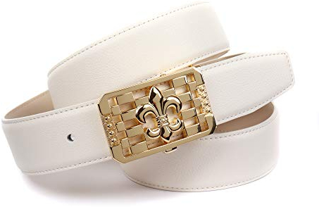 Anthoni Crown Damen Ledergürtel Gürtel, weiß, 90