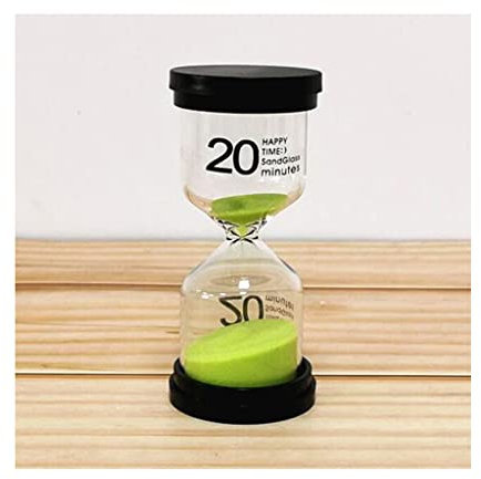 JLWM Sablier pour des Gamins Sabliers La Sécurité des Enfants école Salle De Cours Apprendre Minuterie De Sable Jeu Exercice À Manger Horloge De Sable Timers Coloré Cadeaux-vert-20 Mins