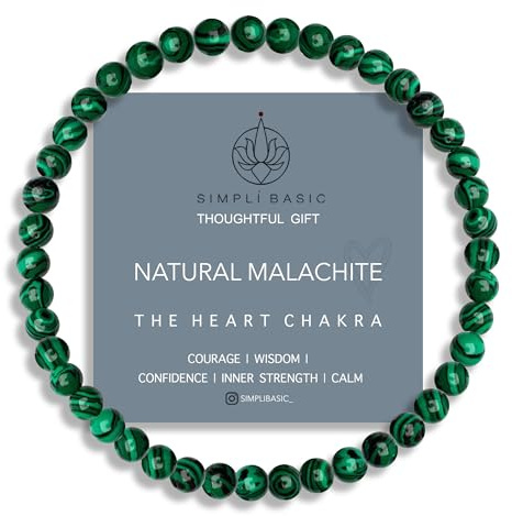 SIMPLÍ BASIC Natural Healing Gemstone Bracelet 4mm Beads, Womens & Mens, Inc Gift Box