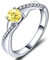 YL Verlobungsring November Birthstone Gelb Zirkonia Criss Cross Infinity Solitaire Ehering für Frauen Braut (Größe 62)