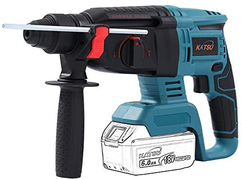 KATSU FIT-BAT 21V Martello Perforatore a Batteria SDS 26mm con Motore Brushless, per la Foratura di Cemento, Acciaio e Legno, senza Batteria o Caricatore (Solo Corpo)