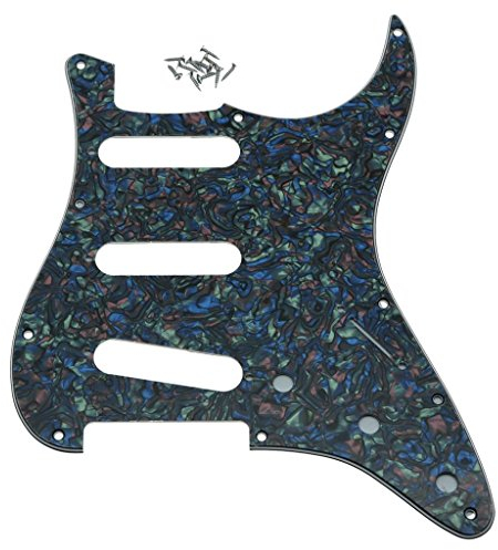Dopro Schlagbrett für American Fender 62 Strat ST SSS, 11 Loch Vintage Pickups Gitarre Pickguard Scratch Plate mit Schrauben für American Fender 62 Stratocaster Abalone Pearl