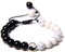 Leuchtbox Yin und Yang Glücks-Armband Yoga Chakra Kettchen Unisex Natursteine Heilsteine Howlith Schwarzer Onyx Verstellbares Band (Weiß-Schwarz)