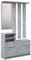 ADGO Garderobe Set Flur Beton, Kompaktgarderobe, Flurgarderoben Set Modern, Garderobe Set, Kleiderschränke, Spiegel und Kleiderbügel und Schuhschrank, 6 Kleiderbügel für Kleidung und Mäntel