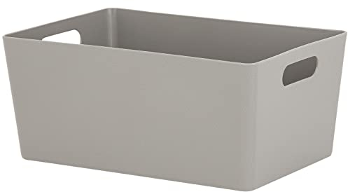 1x Ordnungsbox - 11 cm hoch - taupe - 17x 25 cm - Ordnungskorb - Regalorganizer Wandregal Ordnungsbox