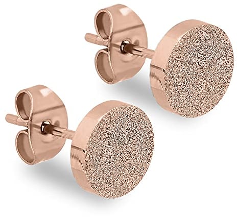 Max Palmer® Runde Ohrstecker mit Platte in Diamant-Optik | 4 Farben [04.] - rosegold