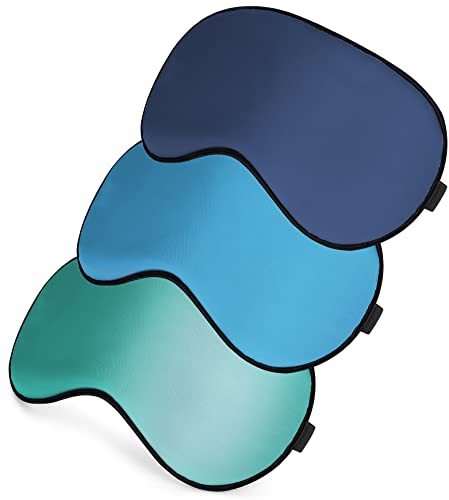 Schlafmaske, superweiche Augenmasken mit verstellbarem Riemen, leichte, bequeme Augenbinde, perfekte Lichtblockierung für Männer und Frauen (Netzrot Grün、Dunkelgrün、Marineblau)