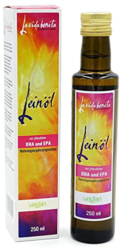 DOPPEL-Pack 2x 250 ml frisches Leinöl mit pflanzlicher DHA und EPA I 100% frisch aus 1. Pressung in Deutschland I Reich an Omega-3-Fettsäuren I vegan, Rohkost, laktosefrei & glutenfrei
