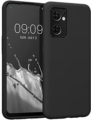 kwmobile Cover per Oppo Find X5 Lite Custodia - Back Case per Smartphone in Silicone TPU - Protezione Gommata - nero