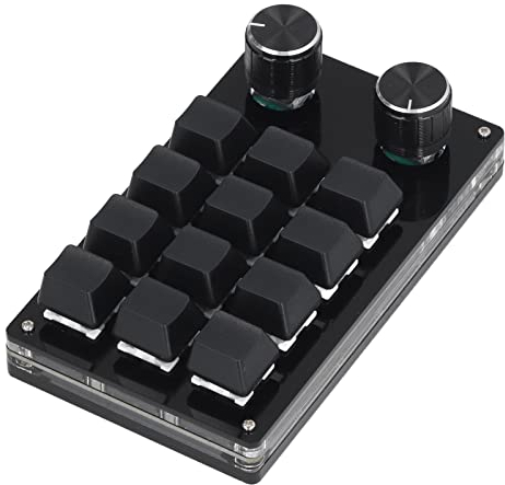 Annadue OSU Keypad 12-Tasten-Gaming-Tastatur, USB--Tastatur mit 12 Tasten, 2 Knöpfen, Mechanische Gaming-Tastatur, DIY-Programmier-PC-Tastatur, für Büro, Spiel, Musik, Medien,