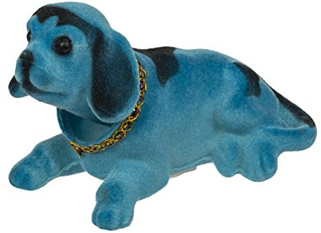 MIJOMA Mini Wackelhund Wackelkopf Dackel für das Auto Amaturenbrett oder Hutablage, 15x7x7cm (Türkis)