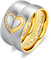 Wycian Eheringe Edelstahl, Wedding Ring Gold Ringe Herren BFF Geschenke mit Kette, 49 (15.6) + 60 (19.1)