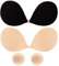 Sixome Klebe BH Rückenfrei Push up BH, Klebriger BH mit 1 Paar Silikon Nippelabdeckung, Wiederverwendbare Trägerloser Rückenfrei Unsichtbare BH für Abendkleid, Brautkleid (Schwarz & Beige-C)