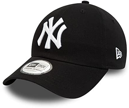 New Era New York Yankees Fan Cap gebogener Schirm schwarz weiß Teamlogo 9Twenty Kappe - One-Size