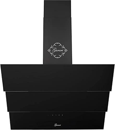 Gurari 267 Black 60 Pr, Hotte aspirante 60 cm sans copeaux Noir Verre 1000 m3/h Télécommande Maison murale Hotte TouchControl, Minuterie aspirante, hotte de rechange, hotte aspirante