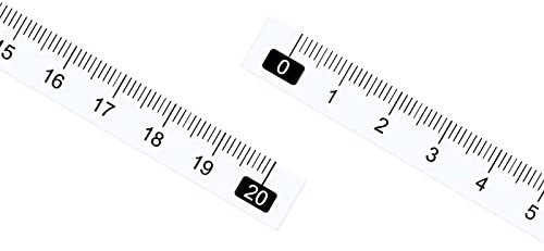 Kozelo 10pcs Adhésif Ruban Mesure Métrique - [20cm x Gauche vers Droite Lecture] Étanche Collant Règle Ruban Adhésif pour Travail Banc Scie Table, Blanc