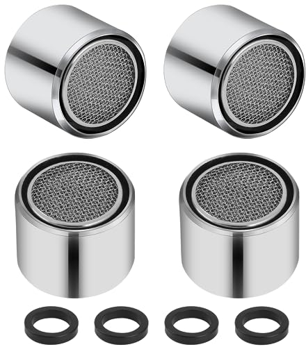 Lot de 4 aérateurs de robinet M22 - Régulateur de jet - Filtre pour robinets - Filetage intérieur 22 mm - Aérateur M22 - Avec joint pour cuisine et salle de bain