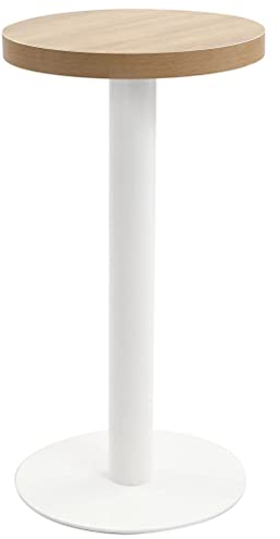 CIADAZ Bistrotisch, Gartentisch, Balkontisch, Balkon Tische, Beistelltisch Garten, Beistelltisch Outdoor, Gartenesstische, Hellbraun 40 cm MDF