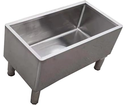 TRGCJGH Stainless Steel Mop Service Basin, Indoor Outdoor Floor-Standing Sink, Utility Mop Bucket Sink with Drainage for Kitchen Business Garages(100x41x50cm(39.3x16.1x19.6inch))