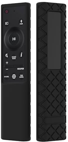 JCMOYUTY AH81-15047A Remote Cover for Samsung Soundbar AH81-15498A HW-Q60C HW-B650 HW-C450 HW-Q60B, HW-Q990 Silicone Sound Bar Remote Case, Black Sleeve