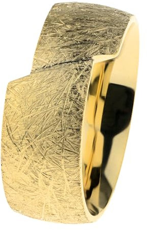Ernstes Design Ring R741 Edelstahl vergoldet 8 mm