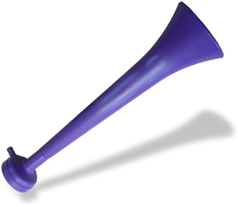 FUN FAN LINE - Packung mit 3 bunten Vuvuzela-Trompeten, Partyzubehör und Zubehör, Piñata und Sport, zerlegbar zum Kombinieren von Körper- und Mundstückfarben (Violett)