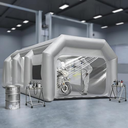 EurHomePlus Aufblasbare Lackierkabine Zelt – Mobiles Spray Booth System für Auto & Motorrad, 4x2.5x2.2m, mit Fenster, Filter und Bodenplane