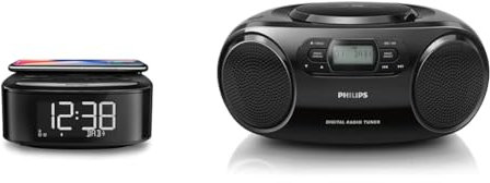 Philips R7705/10 Radiowecker DAB+/UKW Digitalradio & Lecteur de CD Philips AZB500B DAB Avec Amplification dynamique des Basses Noir