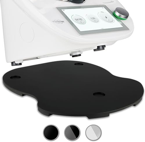 Ruhrzauber® Gleitbrett für Thermomix TM6 & TM5 aus Premium Acryl - Leicht Verschiebbares Brett für Thermomix TM6 / TM5 mit verschiedenen Griffmöglichkeiten und Gleiter [Schwarz Matt]
