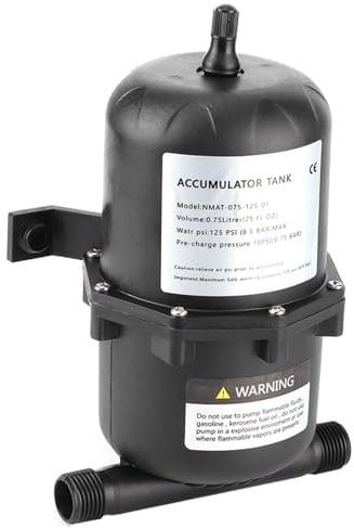 VOBOR Accumulatore Serbatoio a Pressione Pompa Acqua Controllo del Flusso 0,75 L 125PSI per Barca Camper Marina