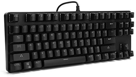 Mechanische Tastatur mit 87 Tasten, Gemischtes Licht, Unterhaltung, Gaming, Computerzubehör (Black)