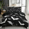Quixora Bettwäsche 155 x 220 cm Wende Bettbezug Set 3 Teilig, Schwarz, Muster Gotisches Fliegen Fledermäuse, Weiche Microfaser Bettbezug mit Reißverschluss und 80x80cm Kissenbezug