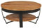 Willood Couchtisch mit Trennwand Beistelltisch Wohnzimmer Runder Couchtisch aus Holz Doppelt 65x65x32 cm Massivholz Akazie