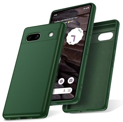Watana Cover per Google pixel 7A 5G Custodia in Silicone, Custodia Antiurto Case Sottile in Silicone TPU con Strato Interno in Fibra per pixel 7A 5G, Verde
