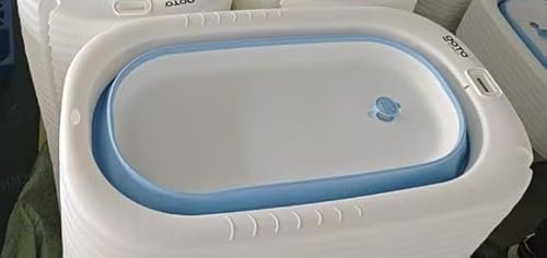 Grande bañera bebe(con termómetro de agua), Bañera Plegable Bebé, Taza de champú, Adecuado para niños de 0 a 6 años- Bañera Ducha Viaje Portatil Bebe-80 * 50 * 23 cm-azul