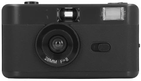 Appareil Photo Argentique 35 Mm, Appareil Photo Réutilisable avec Flash, Appareil Photo Rétro Prenant en Charge Un Film Noir et Blanc ou Couleur 135 ou 35 Mm, Objectif 28 Mm F/8,
